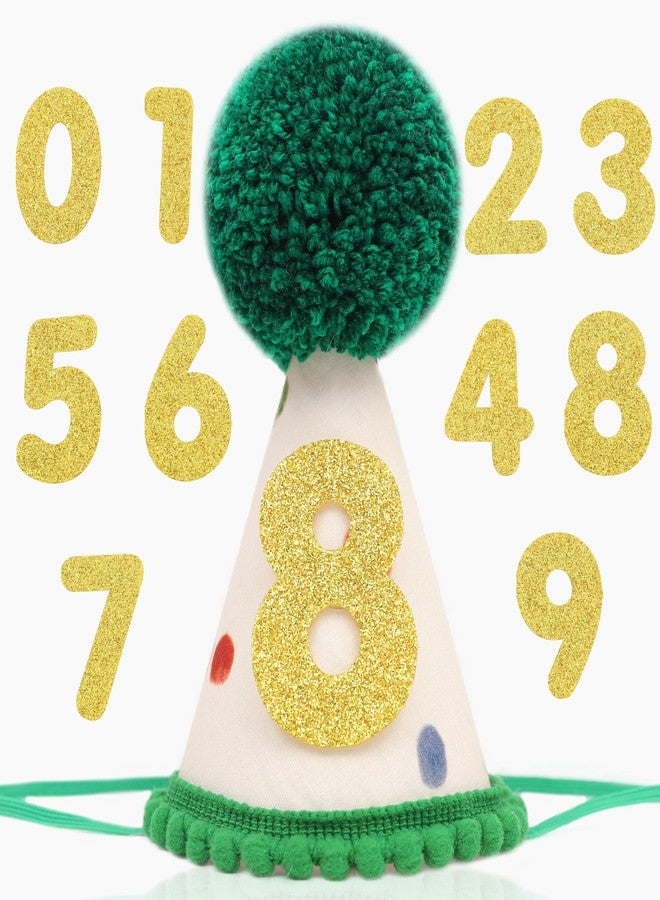 LINGANA Pet Birthday Hat with Interchangeable Numbers 1-10 | Adjustable Pet Party Cone Hat for Dogs & Cats | Puppy Birthday Photo Props for 1st to 10th Birthday Celebrations (Beige Birtgday Pet Hat) - Image 1